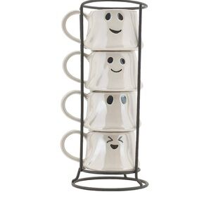 NEW set of 4 Ghost Espresso Mug Stack